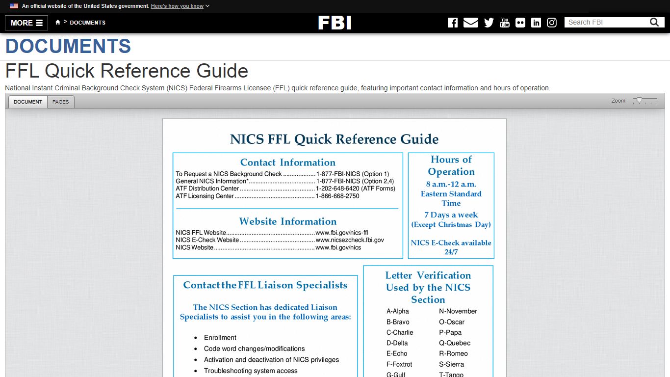 FFL Quick Reference Guide — FBI - Federal Bureau of Investigation